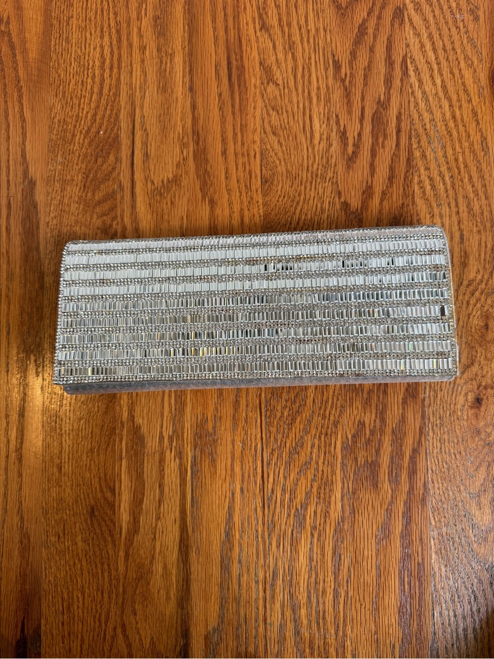 Jessica McClintock Silver Metallic Clutch